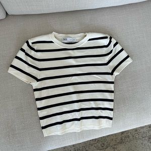 Zara Knit Striped T Shirt
